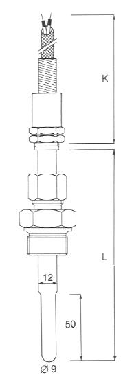 DWK 6043 Trillingsbestendig thermokoppel - Thermo Electra