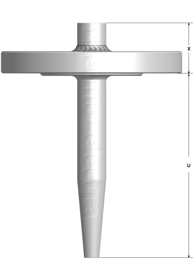 FT 3025 Geflensde thermowell conisch volgens DIN 43772 model 4F